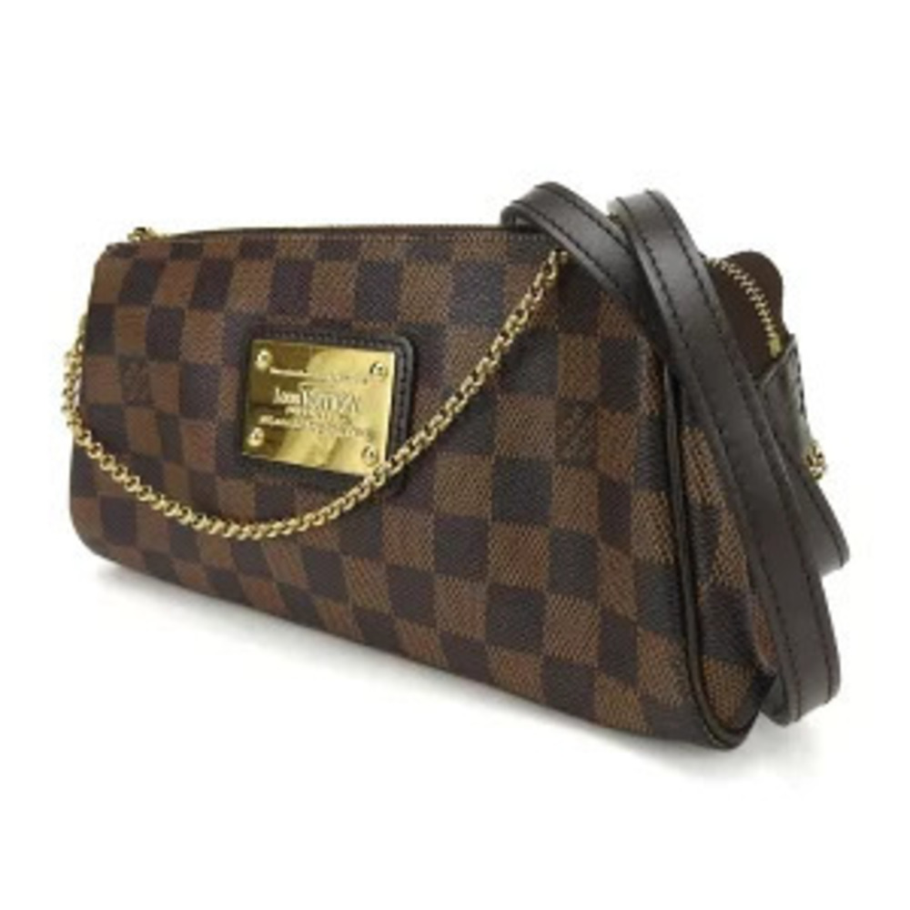 Louis Vuitton Shoulder Eva Brown Bag Canvas Clutch Damier Accessory Clutch